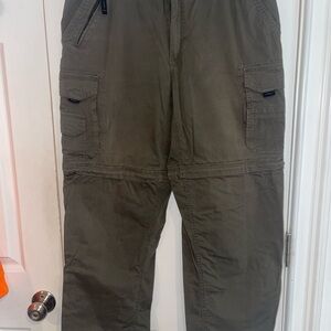 BC CLOTHING Men's Olive Convertible Cargo Pants